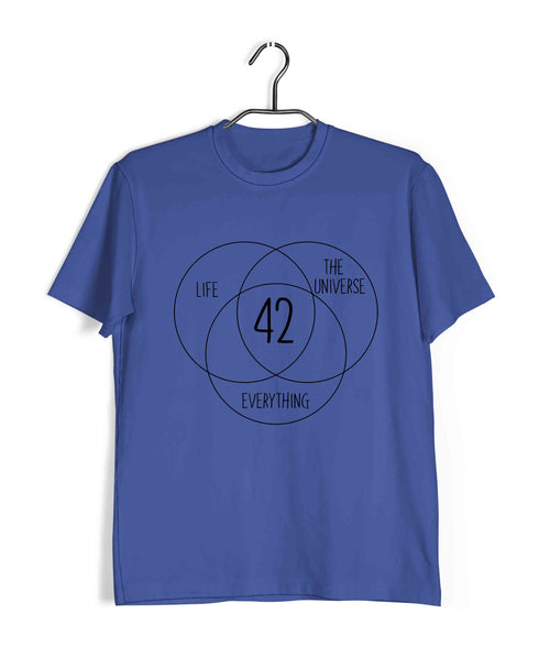 HITCHHIKERS GUIDE 42 MEANING OF LIFE Nerd Casual Graphic Printed T-Shirt for Men
